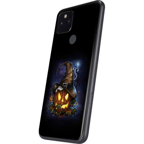 Halloween Cat and Jack O Lantern Pumpkin by Sarah Richter Google Pixel 4a 5G Skin